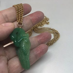 Designer Kenneth Lane carved “Jade” Swan Necklace